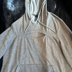 SHEIN Gray Cutout Hoodie